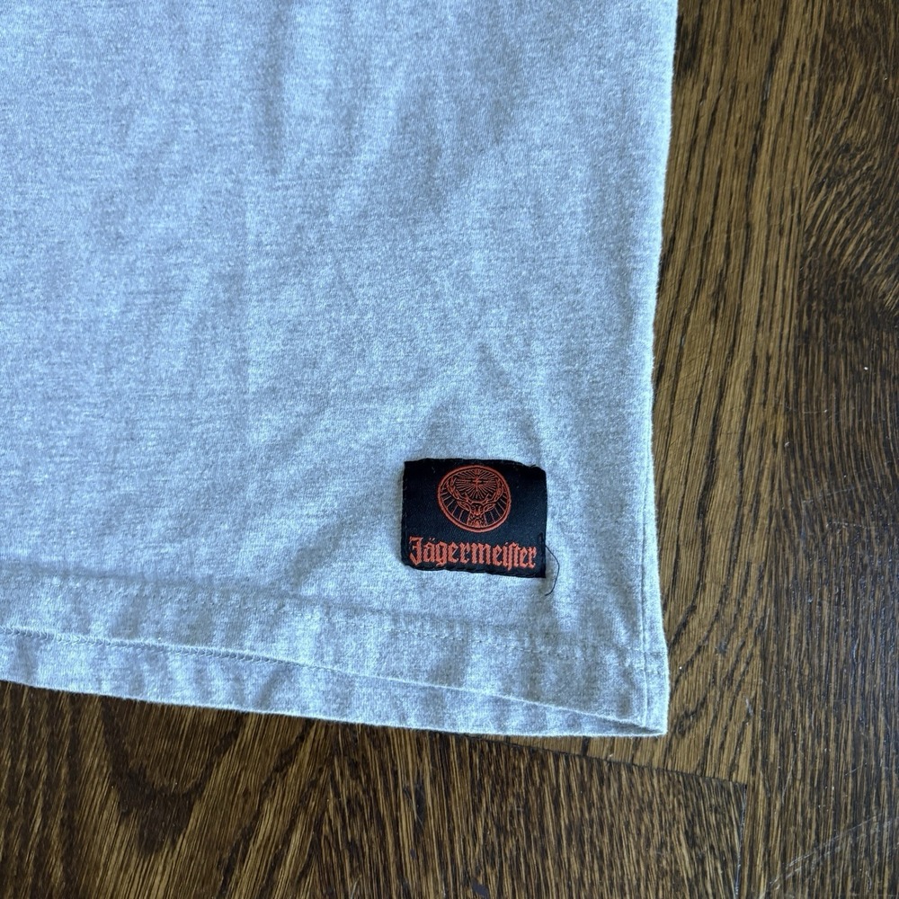Vintage Jagermeister Shirt Mens XL Gray Shot Dept Promo Graphic Tee Beer Alcohol - Picture 5 of 9